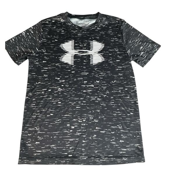 Under Armour Boys Loose Heat Gear Big Logo Printed Short Sleeve Size Youth Large - Picture 8 of 8